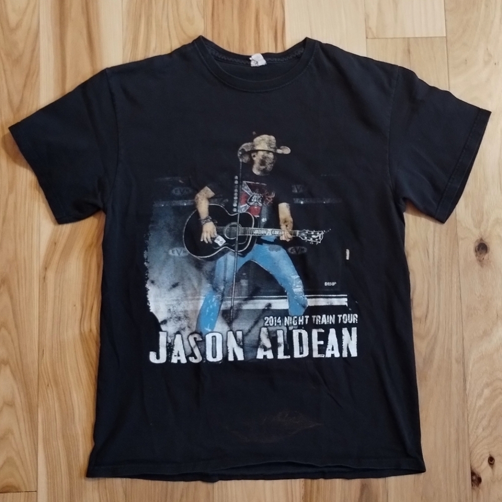 2014 Jason Aldean "Night Train Tour" graphic T shirt